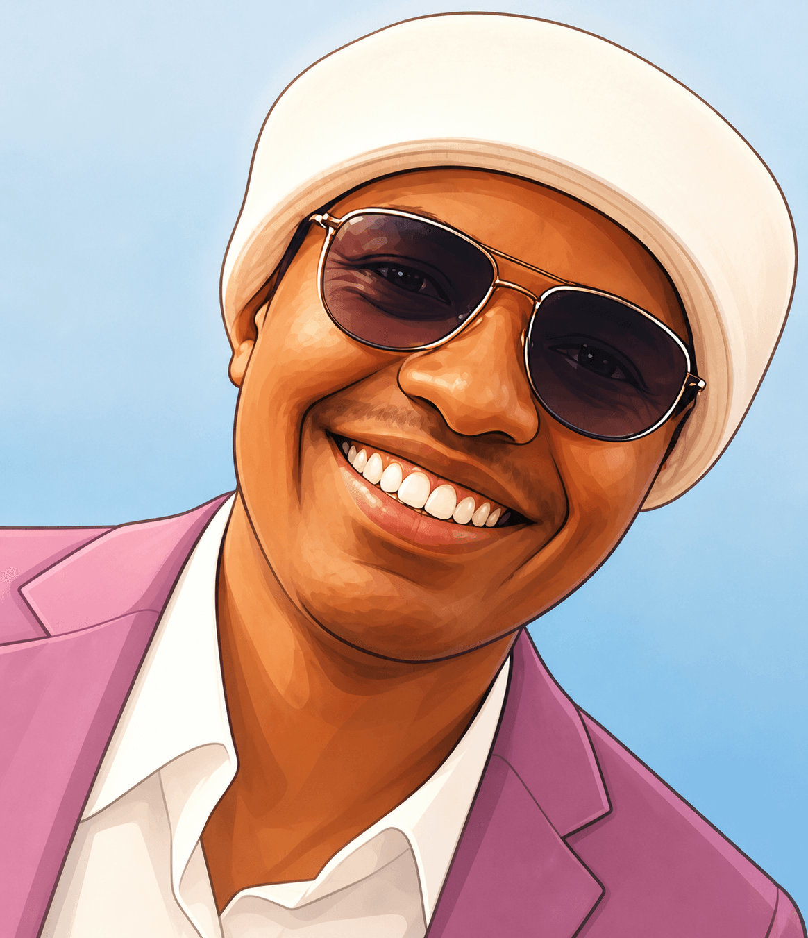 Stylised portrait of Samuel Muriuki